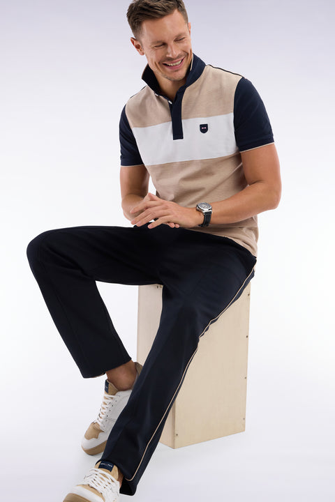 Pantalon jogging en coton interlock noir coupe droite - Image 3