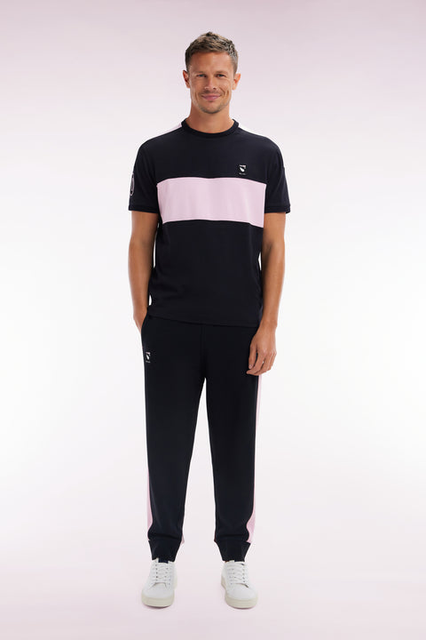 Jogging Nouvelle Zélande en molleton coton noir et rose coupe décontractée - Image 1