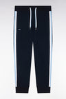 Pantalon jogging en coton marine à détails tricolores coupe décontractée