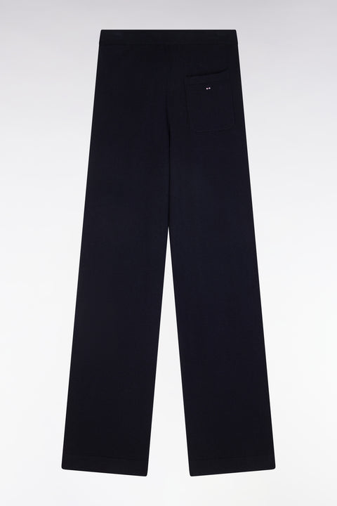Pantalon à jambe large en coton biologique et cachemire marine coupe décontractée - Image 2