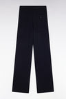 Pantalon à jambe large en coton biologique et cachemire marine coupe décontractée
