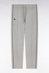 Pantalon jogging en molleton coton stretch gris passepoil marine coupe droite