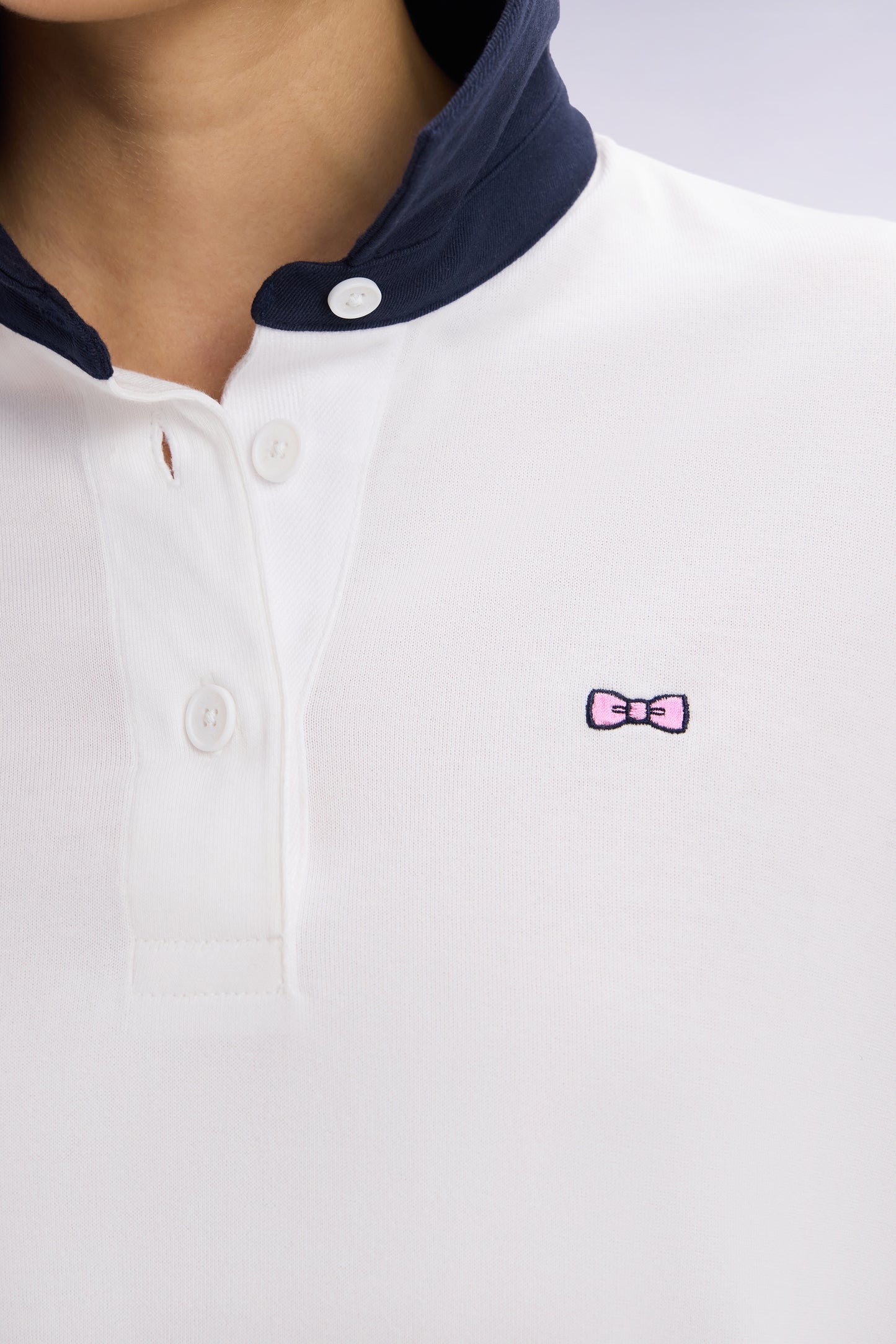 Maillot à manches courtes en coton Pima blanc coupe décontractée
