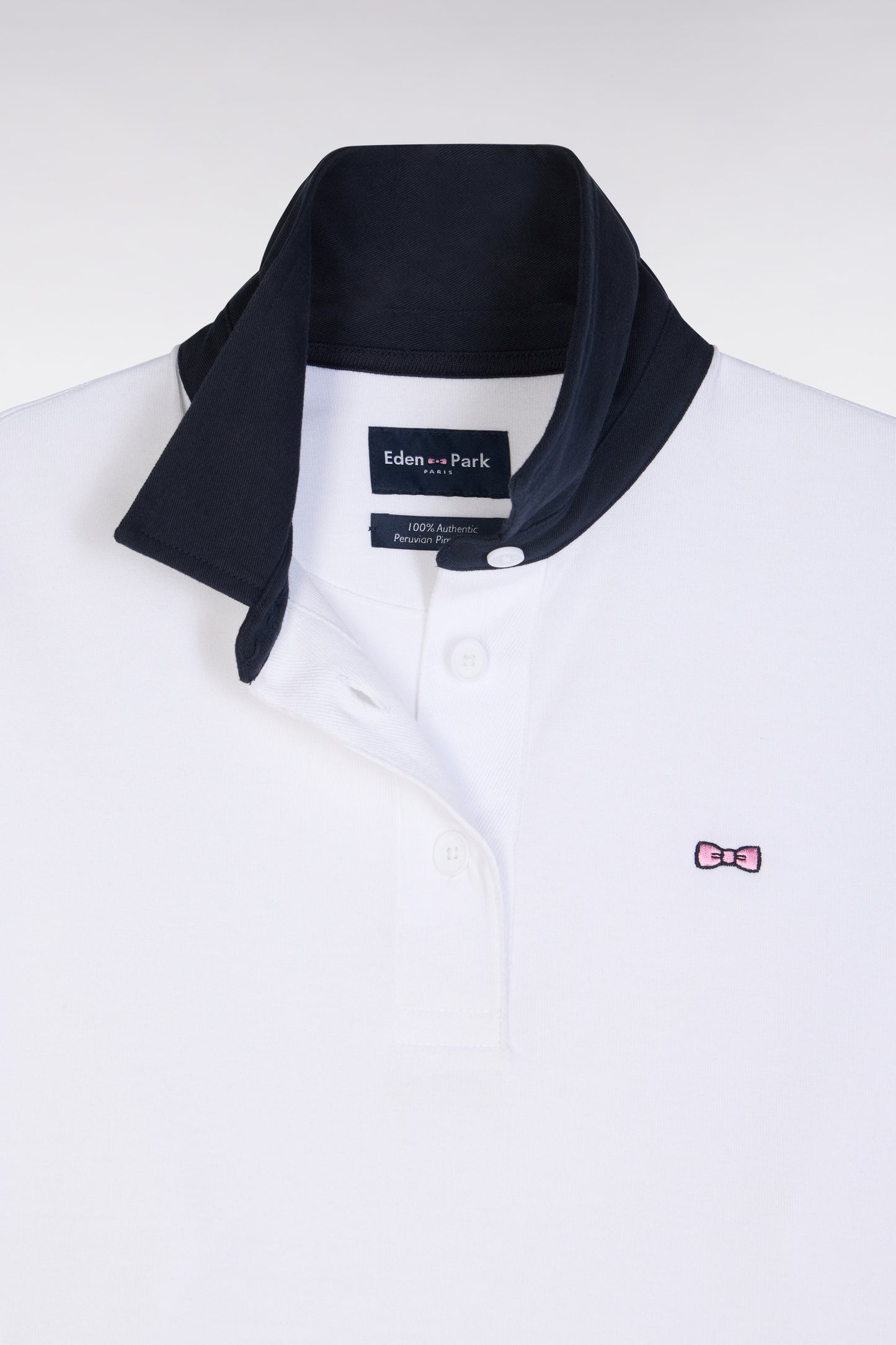 Maillot à manches courtes en coton Pima blanc coupe décontractée