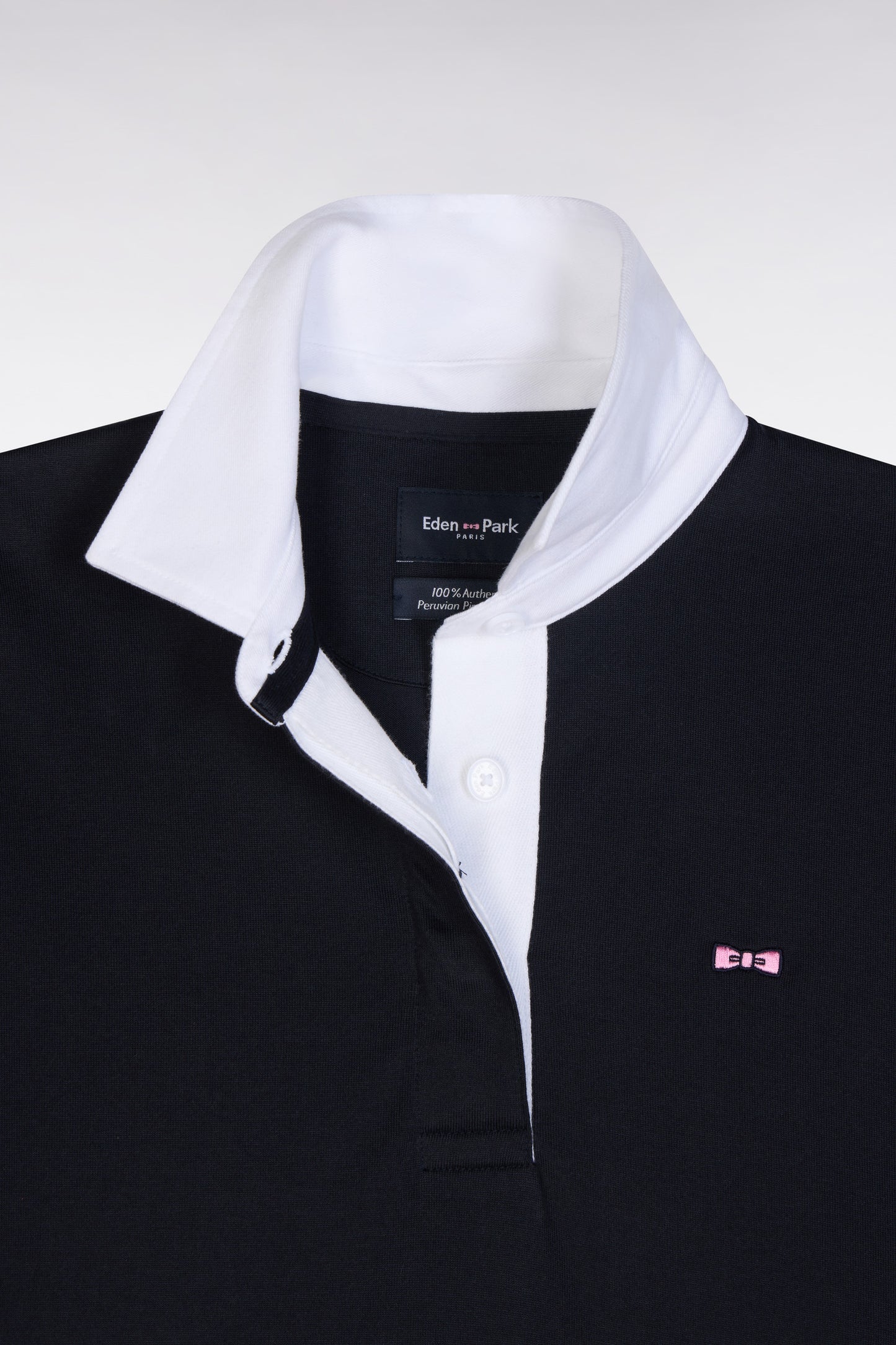 Short-sleeved jersey in navy Pima cotton, relaxed fit