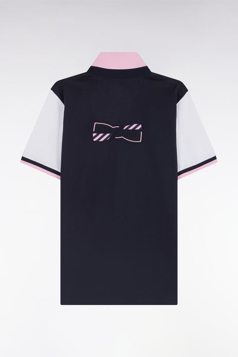 Maillot à manches courtes en jersey de coton blanc coupe droite broderies nœud papillon - Image 2