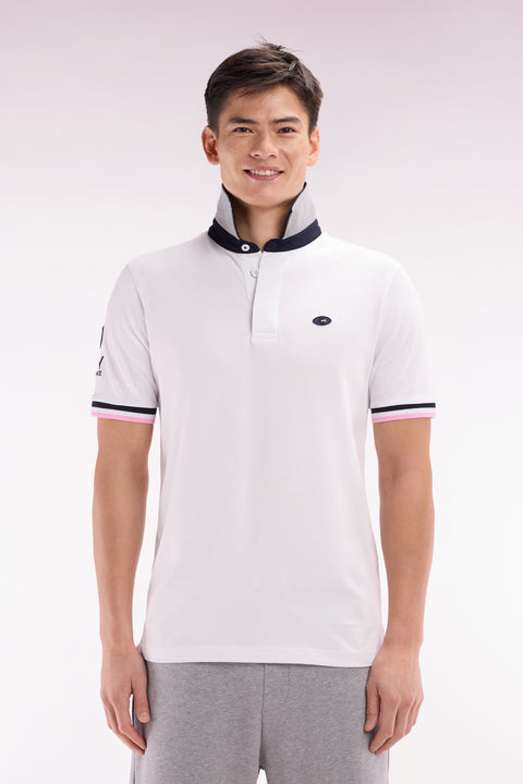 Maillot à manches courtes XV de France en coton blanc broderie dos - Image 1