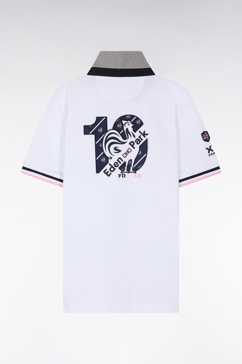 Maillot à manches courtes XV de France en coton blanc broderie dos - Image 2