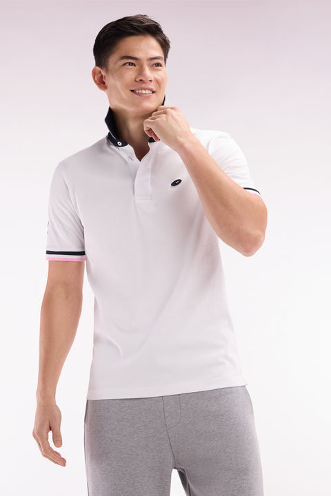 Maillot à manches courtes XV de France en coton blanc broderie dos - Image 3