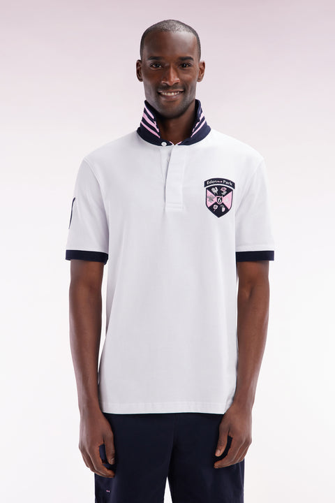 Maillot à manches courtes Tournoi des 6 Nations en coton blanc coupe droite - Image 1