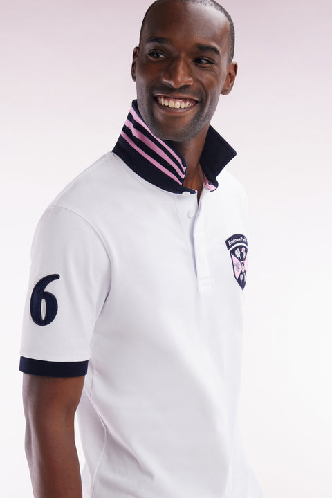 Maillot à manches courtes Tournoi des 6 Nations en coton blanc coupe droite - Image 3