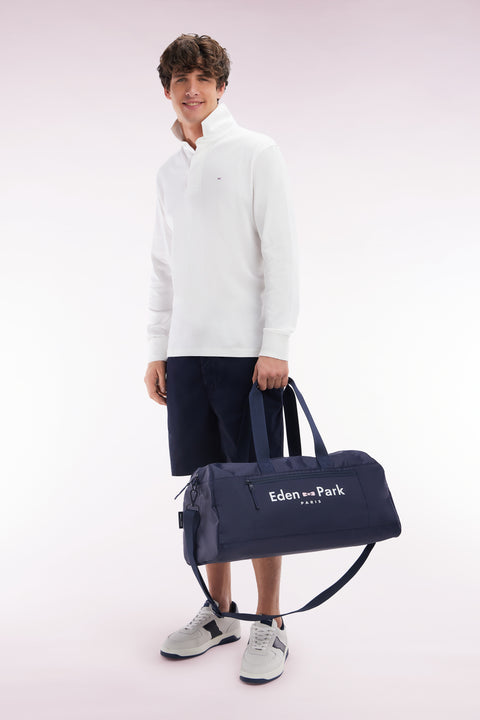 Maillot à manches longues en coton Pima blanc coupe droite - Image 3