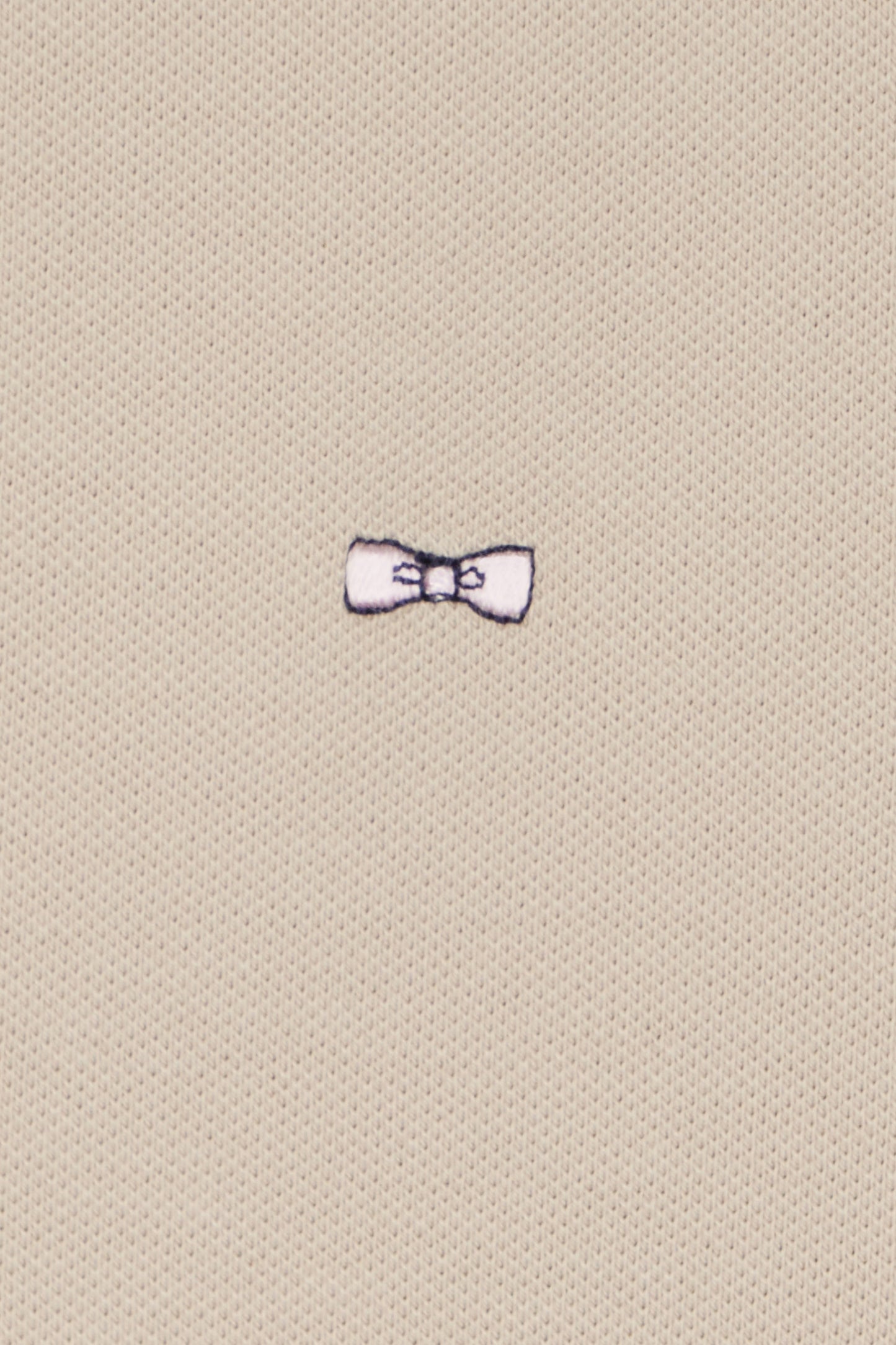 Slim-fit short-sleeved polo shirt in beige cotton piqué
