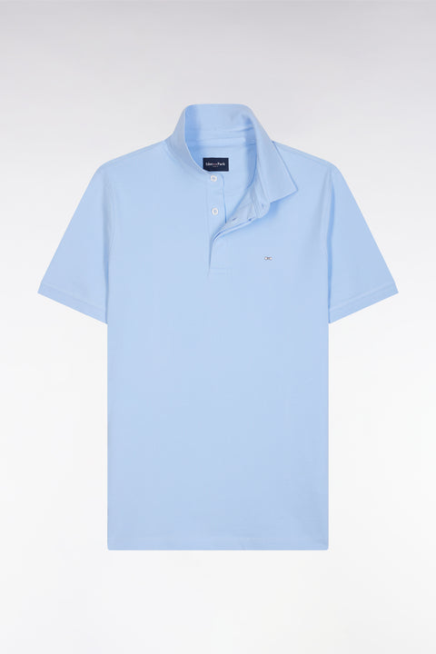 Polo à manches courtes en piqué coton stretch ciel coupe ajustée - Image 2