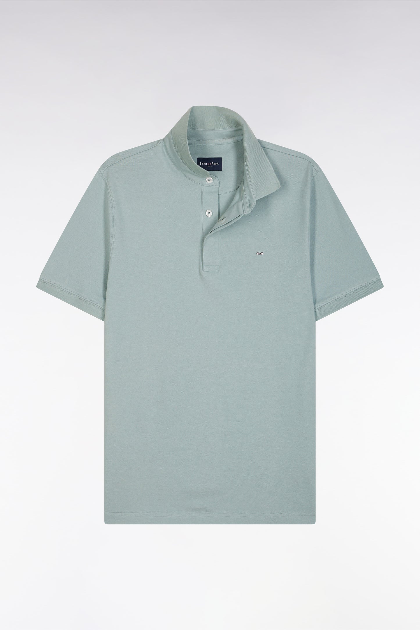 Slim-fit short-sleeved polo shirt in brown stretch cotton piqué