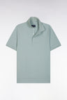 Polo à manches courtes en coton stretch gris moyen coupe ajustée