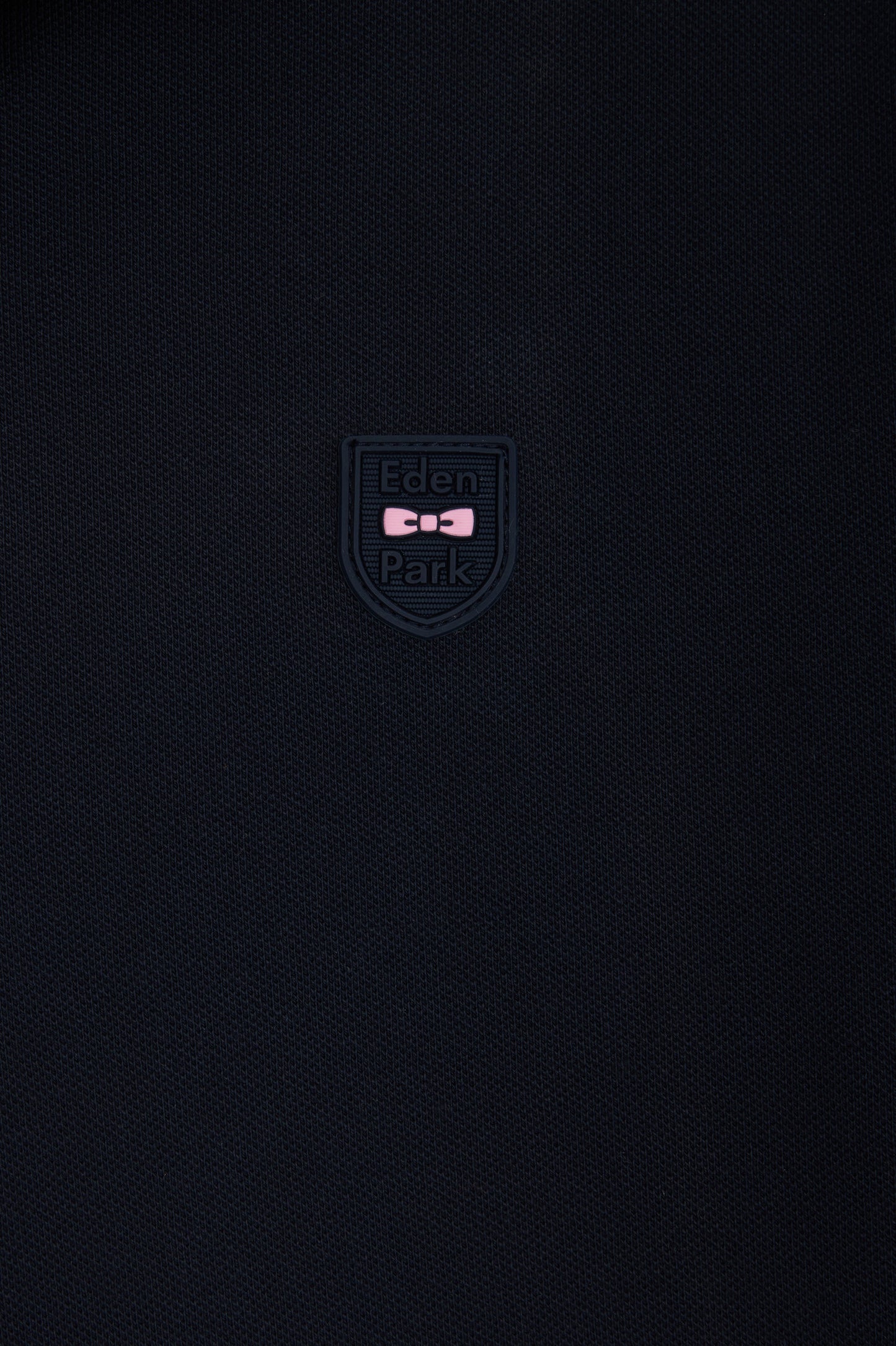 Slim-fit short-sleeved polo shirt in navy stretch cotton piqué