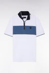 Polo à manches courtes en coton stretch gris coupe ajustée