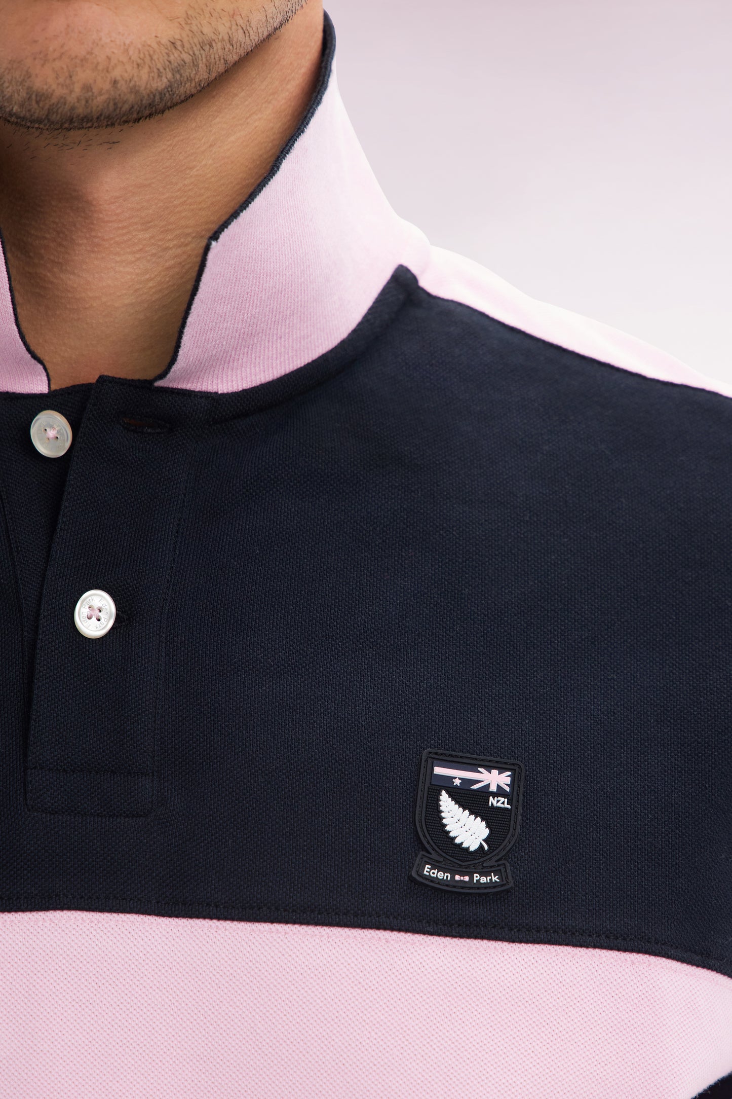 Relaxed-fit New Zealand short-sleeved polo shirt in black cotton