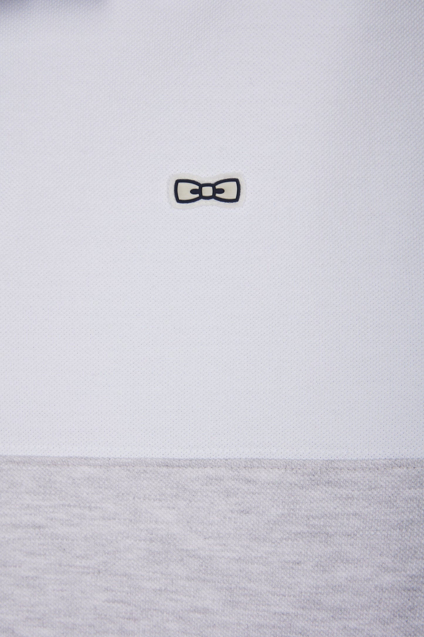 Relaxed-fit cut and sew short-sleeved polo shirt in grey cotton