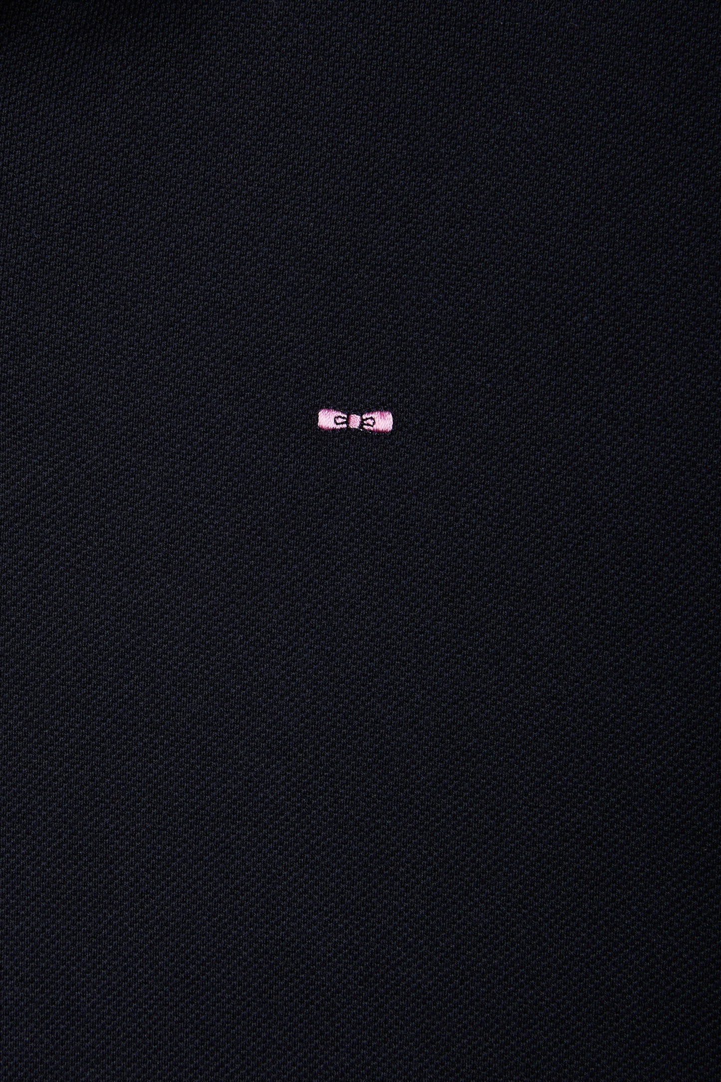 Straight-fit short-sleeved polo shirt in navy Pima cotton