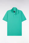 Polo à manches courtes uni en coton Pima vert coupe droite