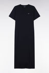 Robe T-shirt en coton Pima marine coupe droite