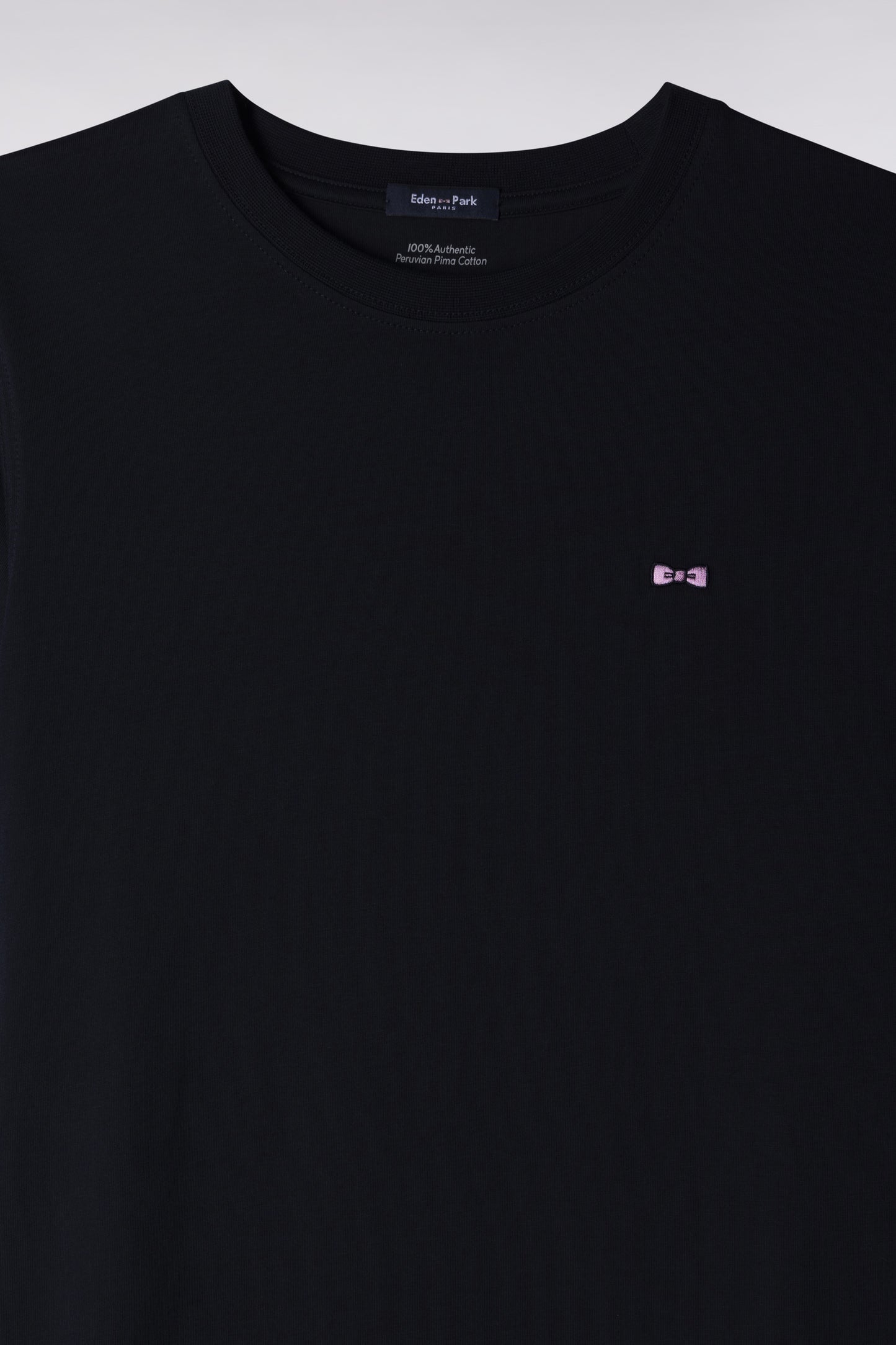 Robe T-shirt en coton Pima marine coupe droite