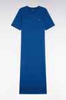Robe T-shirt en coton Pima bleu coupe droite