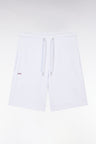 Straight-fit white cotton fleece shorts