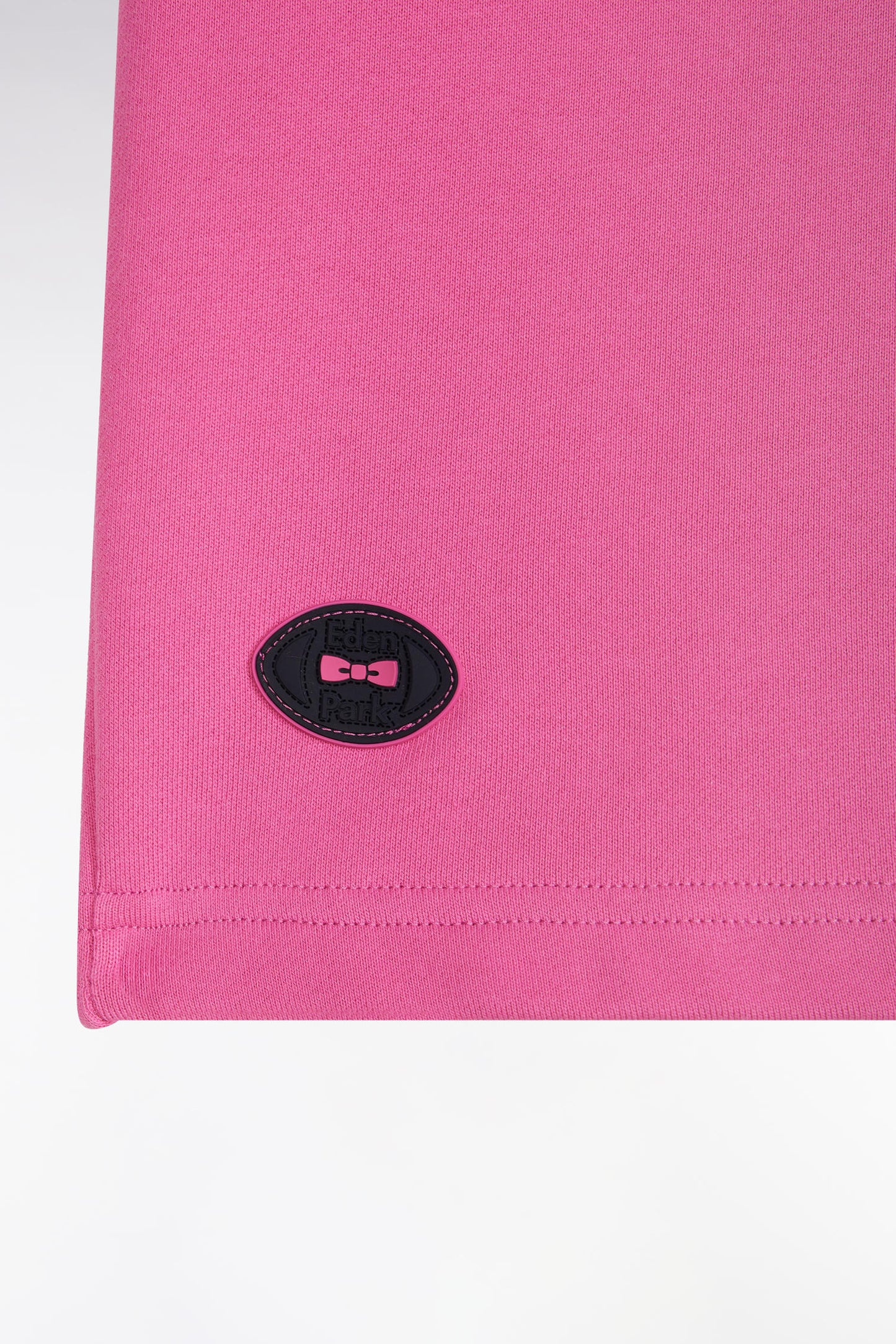 Relaxed-fit pink cotton fleece shorts