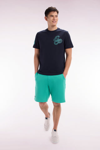Short en molleton coton vert coupe décontractée