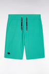 Relaxed-fit green cotton fleece shorts