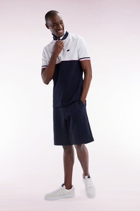 XV de France relaxed-fit shorts in navy cotton fleece - Image 3