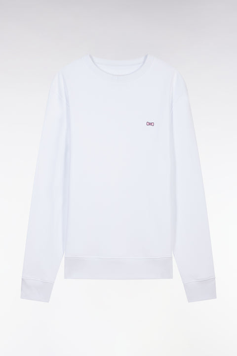 Sweatshirt en molleton coton blanc coupe droite et col rond - Image 2