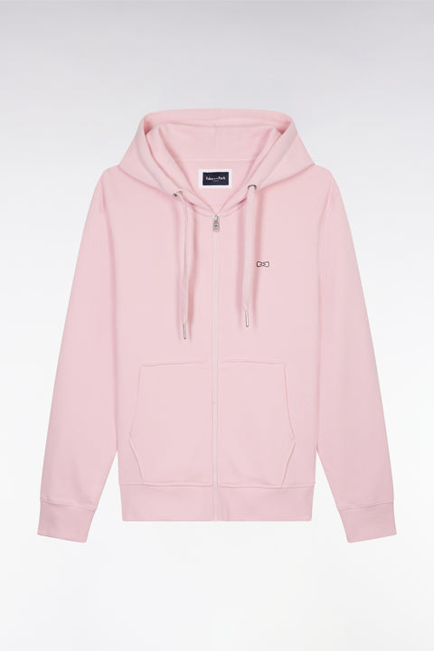 Sweatshirt zippé en molleton coton rose coupe droite - Image 2