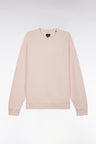 Relaxed-fit overdyed crewneck sweatshirt in light pink cotton fleece