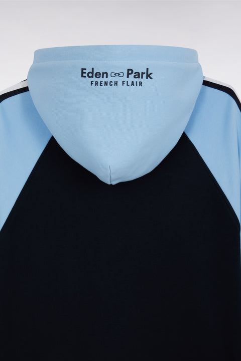 Sweatshirt à capuche en coton marine et ciel coupe décontractée - Image 3