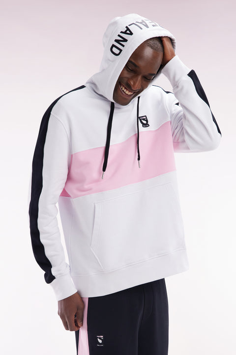 Sweatshirt à capuche New Zealand en coton blanc coupe décontractée - Image 3