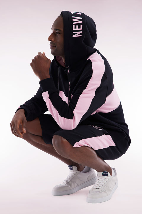 Sweatshirt à capuche New Zealand en coton noir coupe décontractée - Image 3