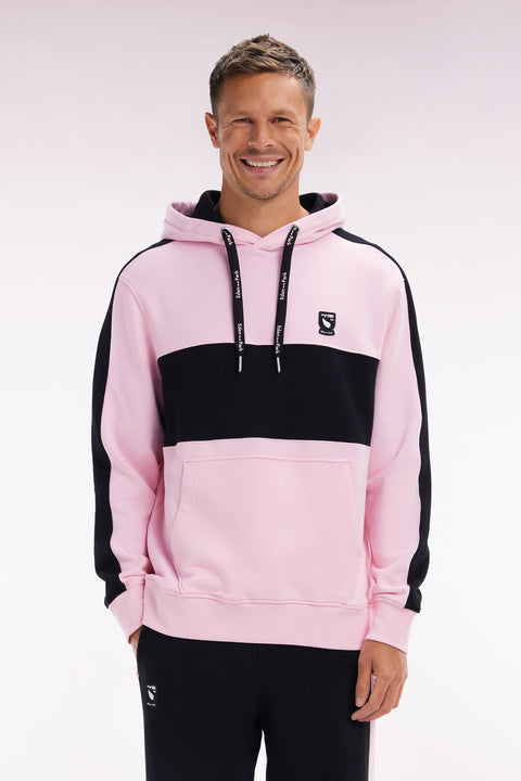 Sweatshirt à capuche New Zealand en coton rose coupe décontractée - Image 1