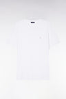 Straight-fit white short-sleeved T-shirt
