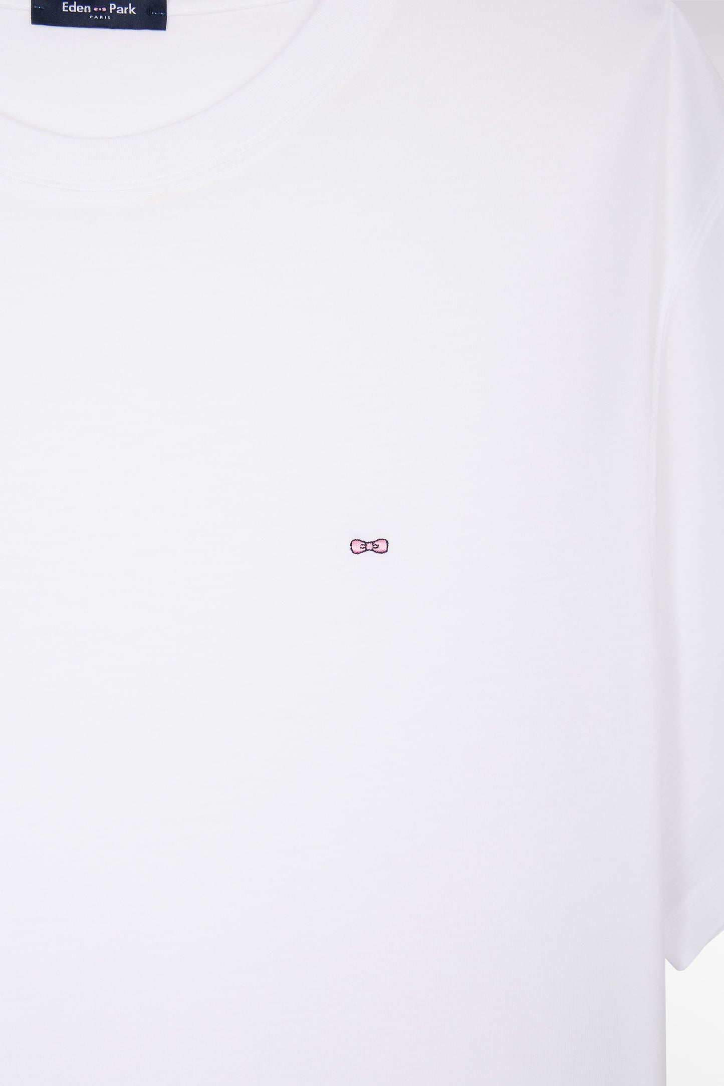 Straight-fit white short-sleeved T-shirt