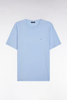 Straight-fit sky blue short-sleeved T-shirt
