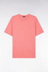 Straight-fit salmon pink short-sleeved T-shirt