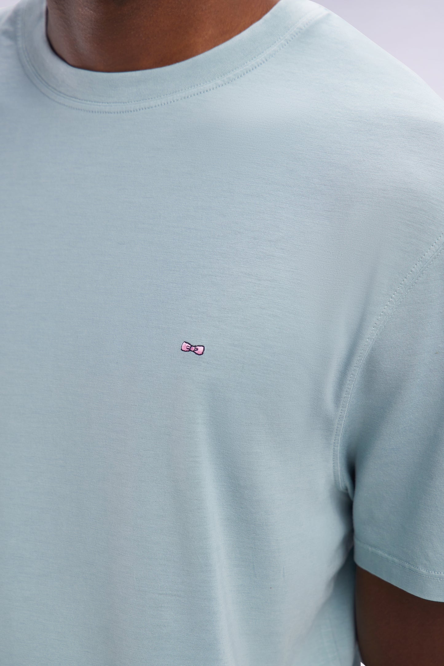 Straight-fit sea green short-sleeved T-shirt