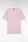 T-shirt en coton Pima rose coupe droite