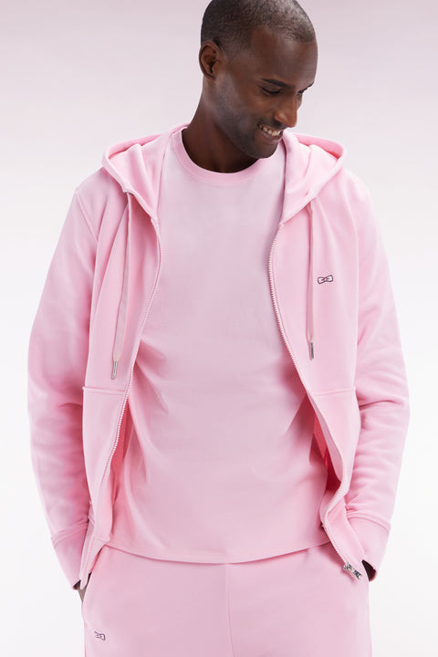 T-shirt en coton Pima rose coupe droite - Image 3