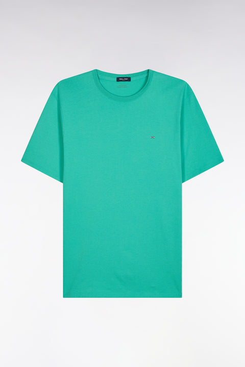 T-shirt en coton Pima vert coupe droite - Image 2