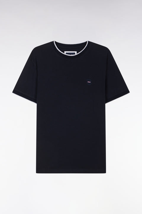 T-shirt en coton stretch marine coupe ajustée - Image 2